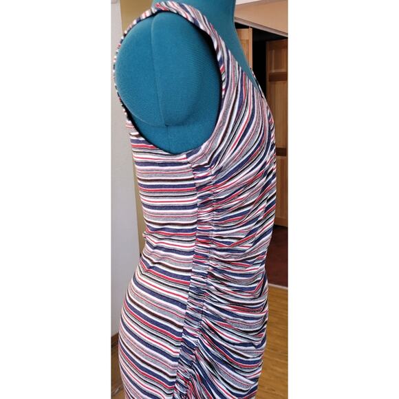 Bailey 44 Duststorm Stripe Maxi Tank Dress Womens M Ruching Minimalist Coastal - Picture 6 of 16